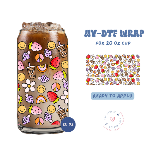 Groovy Theme - UV DTF 20 oz Libbey Cup Wrap - Jan 27