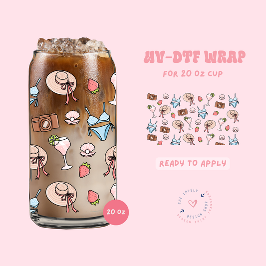 Soft Summer - UV DTF 20 oz Libbey Cup Wrap - Jun 11