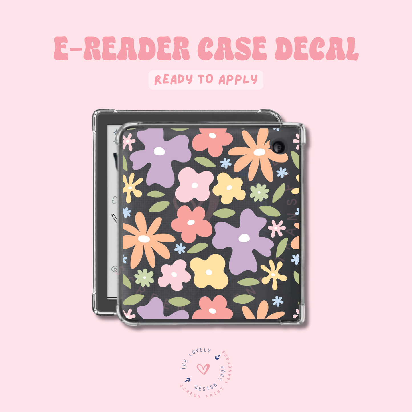 Colorful Funky Flowers - UV DTF E-Reader Decal - Feb 24