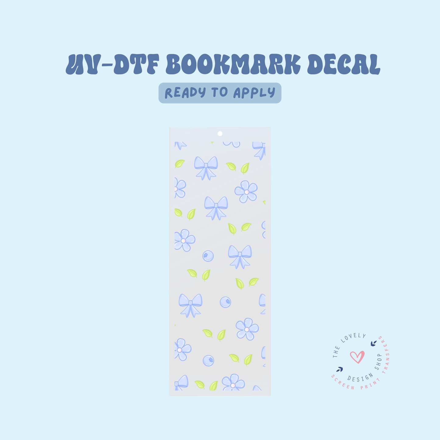 Coquette Blueberries - UV DTF Bookmark Decal - Apr 23