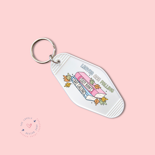Leaves Are Falling Cozy Books Are Calling -  Keychain UV DTF Decal - Oct 28