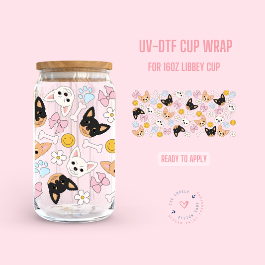Chihuahuas - UV DTF 16 oz Libbey Cup Wrap - Aug 12