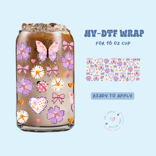 Lovely Butterfly - UV DTF 16 oz Libbey Cup Wrap - Apr 23