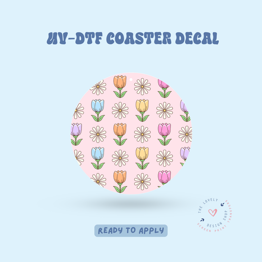 Spring Tulips - UV DTF Coaster Decal - Feb 12