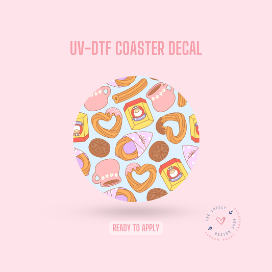 Heart Churros - UV DTF Coaster Decal - Aug 12