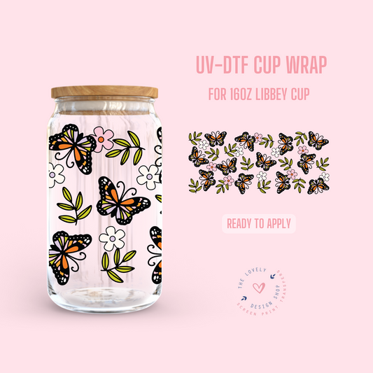 Omg Butterfly! - UV DTF 16 oz Libbey Cup Wrap (Ready to Ship) Apr 8