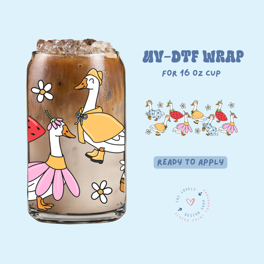 Spring Geese - UV DTF 16 oz Libbey Cup Wrap - Jan 27