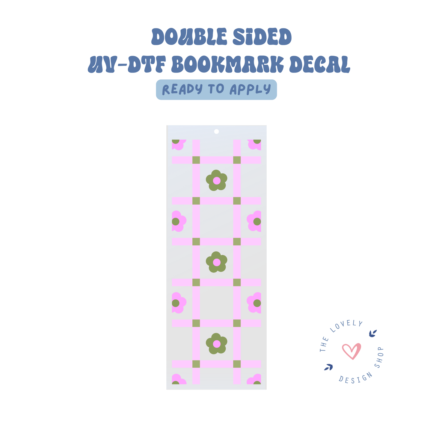 Plaid Daisies - UV DTF Bookmark Decal - Aug 27