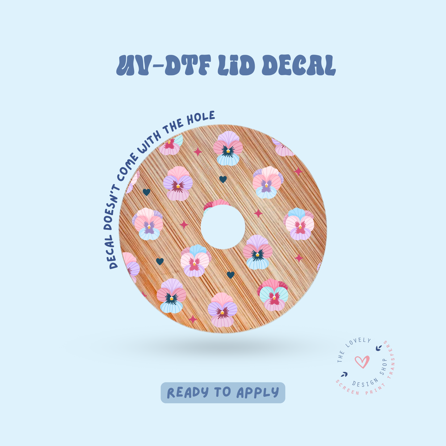 Pansy - UV DTF Lid Decal - May 2