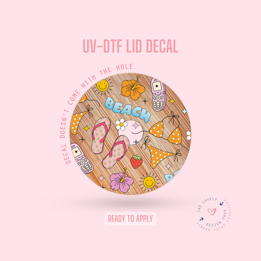 Summer Theme - UV DTF Lid Decal (Ready to Ship) Apr 29