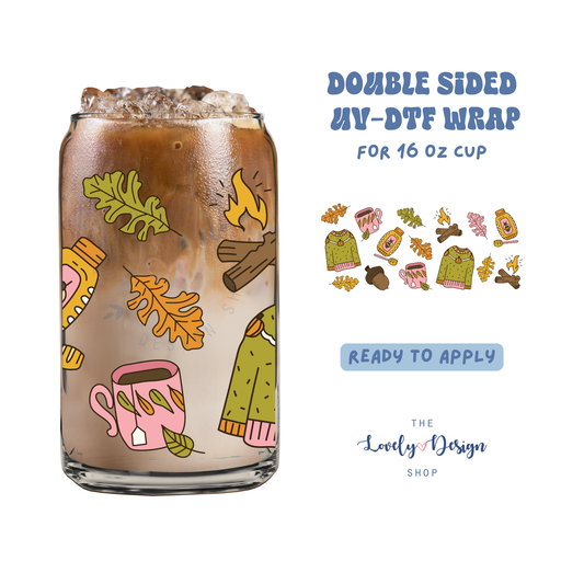 Autumn Nights - UV DTF 16 oz Libbey Cup Wrap - Aug 27