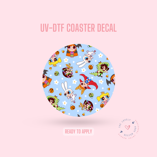 Halloween Costumes Sisters - UV DTF Coaster Decal - Aug 19