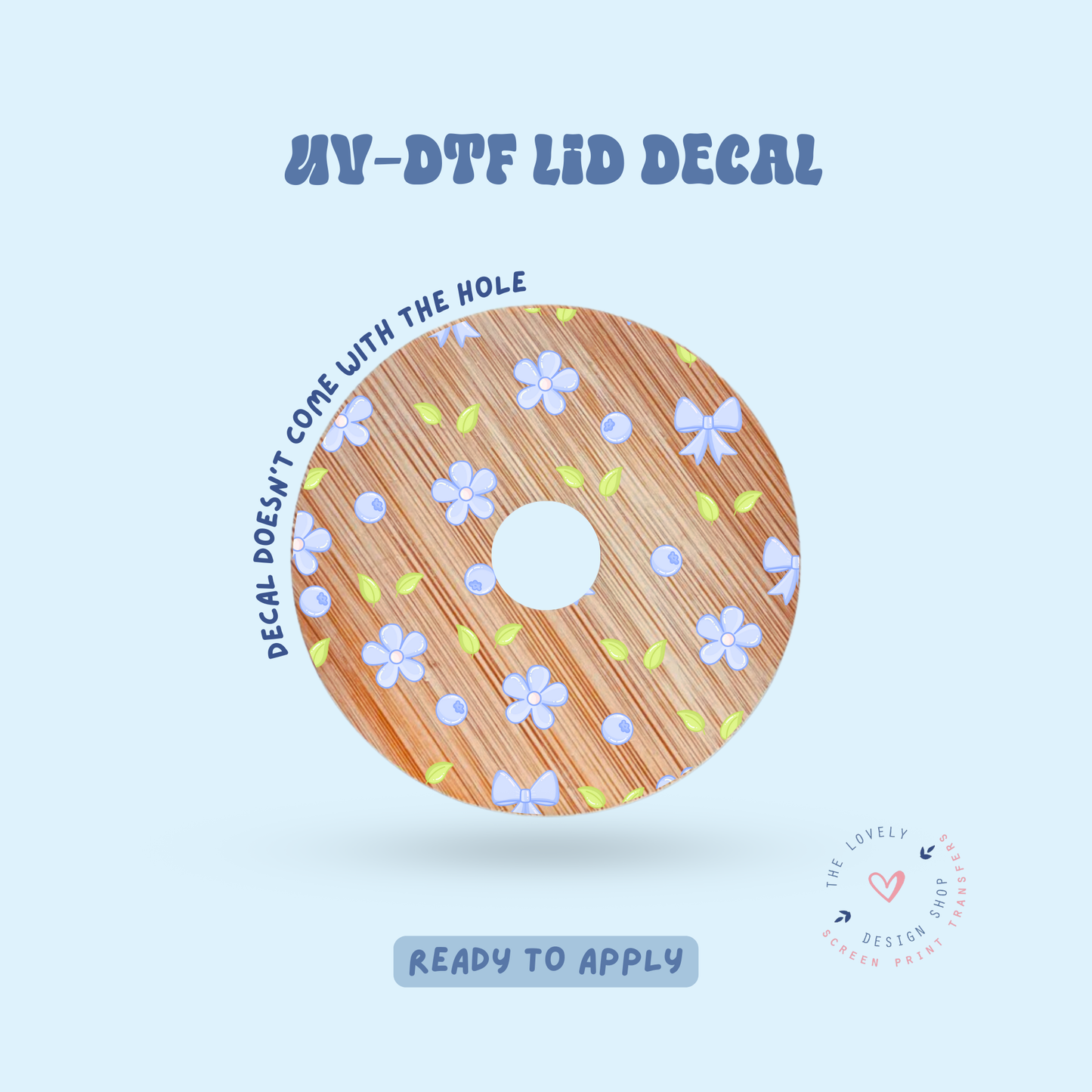 Coquette Blueberries - UV DTF Lid Decal - Apr 23
