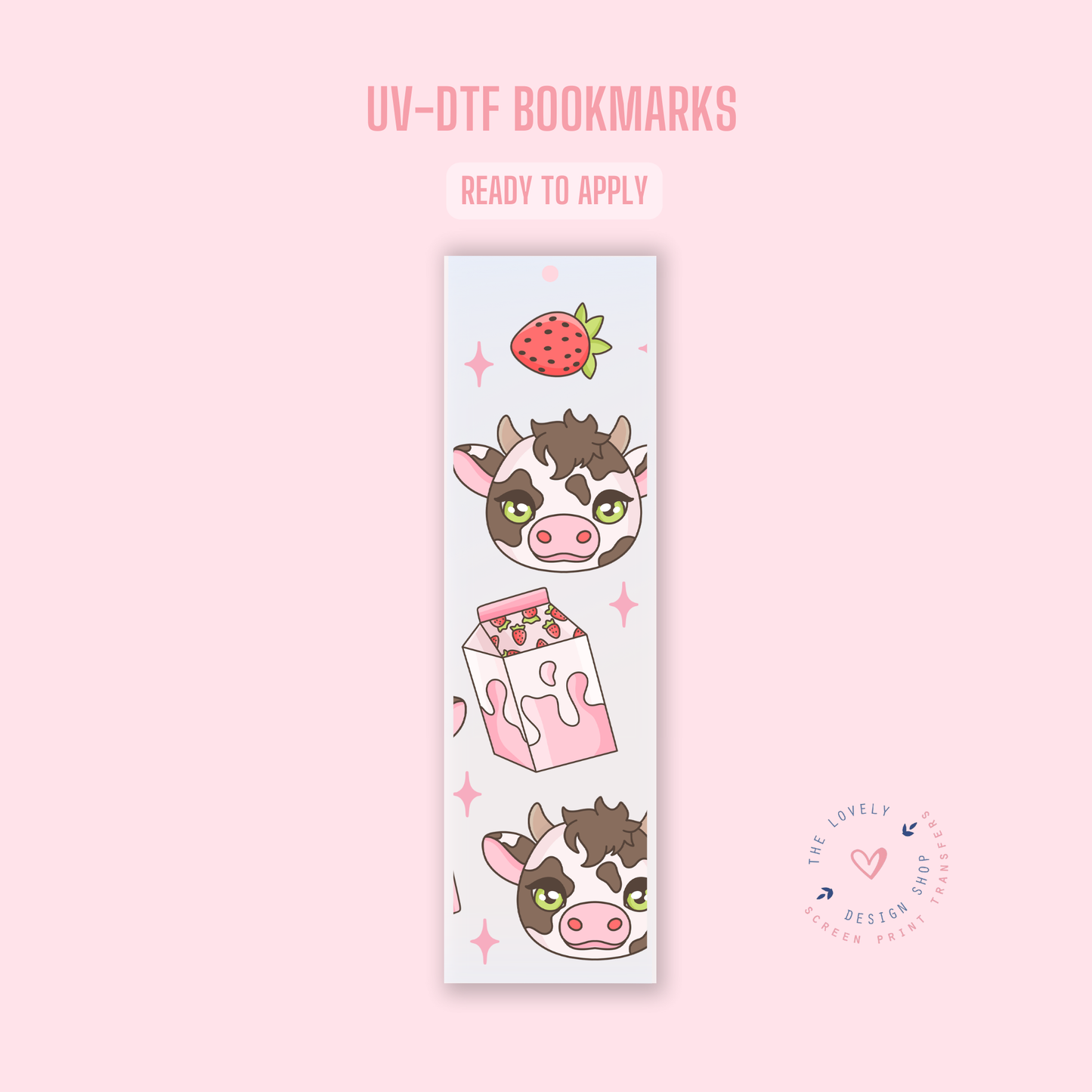 Strawberry Milk - UV DTF Bookmark Decal - Sep 30
