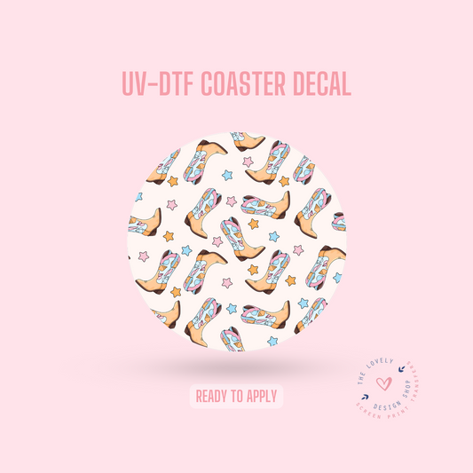 Coastal Cowgirl - UV DTF Coaster Decal (Ready to Ship) May 20