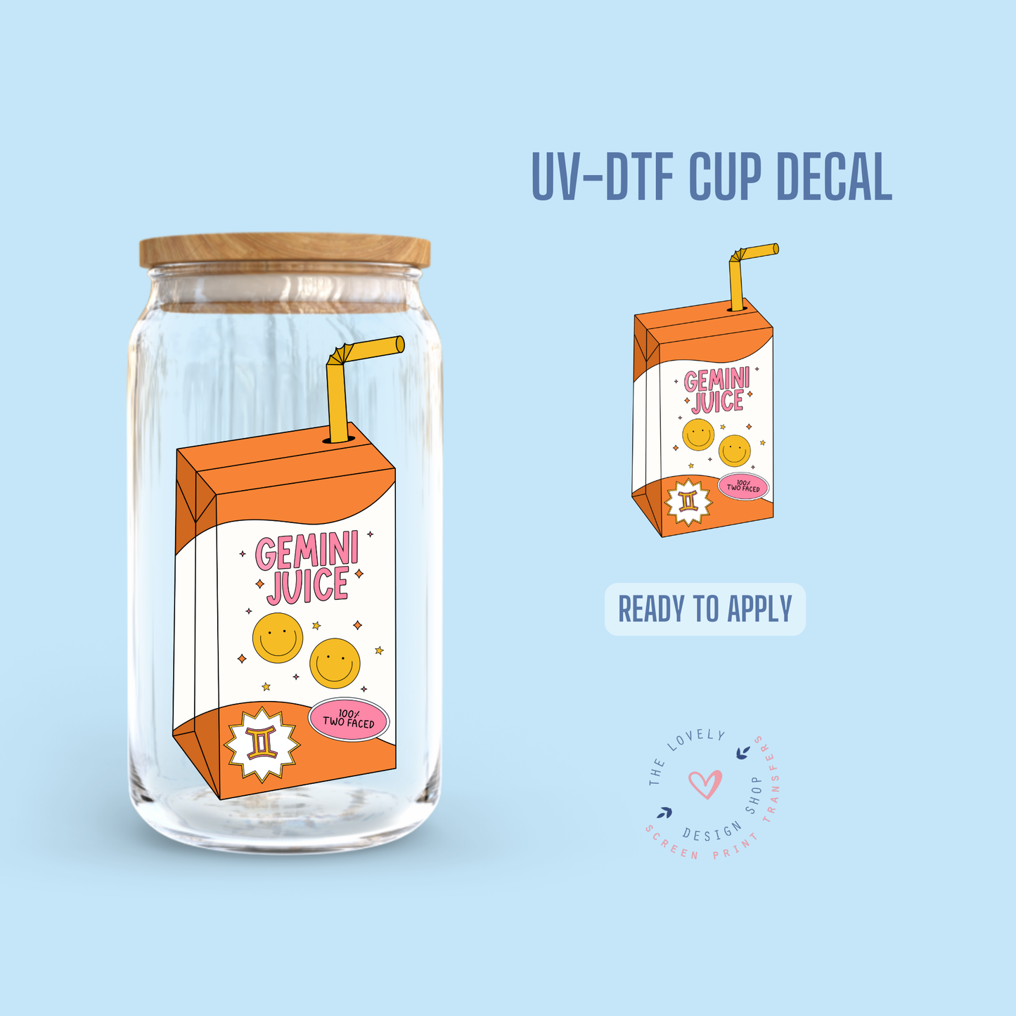 Zodiac Signs Juice Boxes Bundle - UV DTF Cup Decal (Ready to Ship) May 28