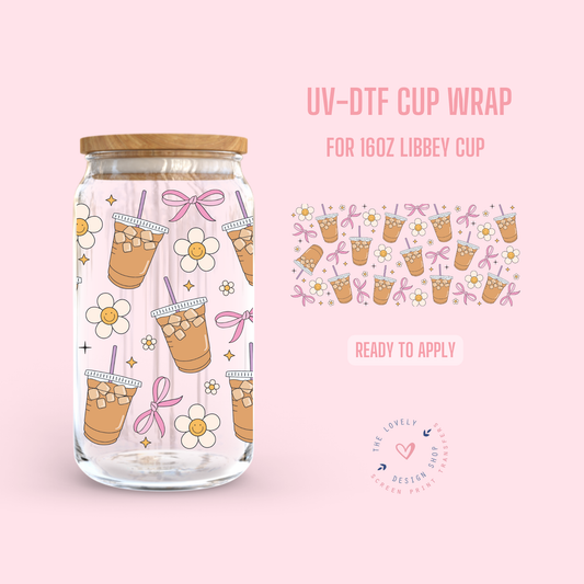 Iced Coffee Lover! - UV DTF 16 oz Libbey Cup Wrap (Ready to Ship) Jun 24