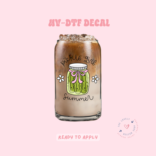 Pickle Girl Summer - UV DTF Cup Decal - Apr 23