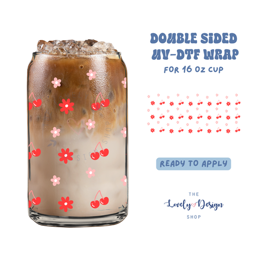 Simple Cherry - UV DTF 16 oz Libbey Cup Wrap - Aug 8