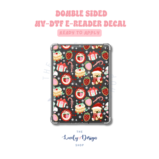 Strawberry Christmas - UV DTF E-Reader Decal - Aug 27