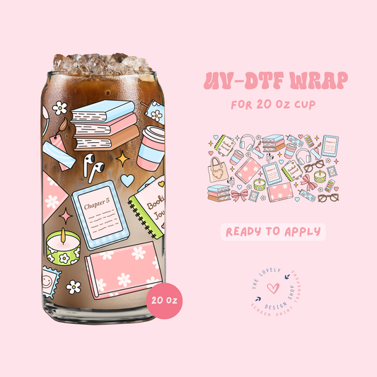 Bookish Essentials - UV DTF 20 oz Libbey Cup Wrap - Jun 11