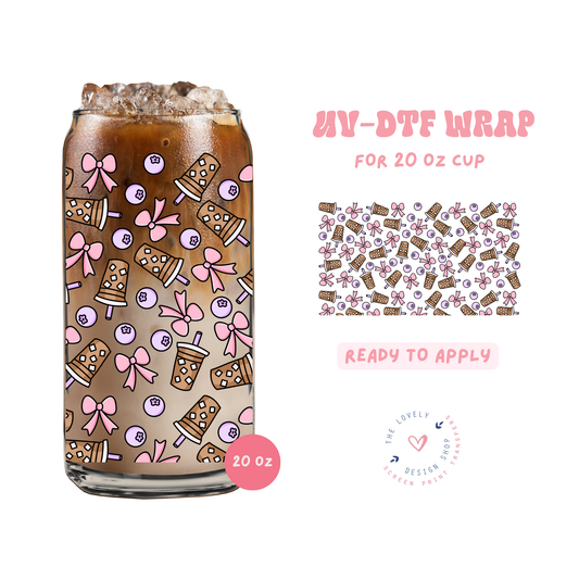 Cute Coffee - UV DTF 20 oz Libbey Cup Wrap - Feb 19