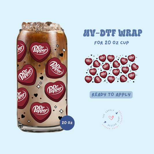 Dr Pepper - UV DTF 20 oz Libbey Cup Wrap - Feb 19