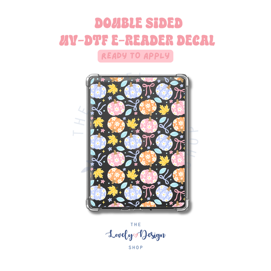 Whimsical Pastel Pumpkins - UV DTF E-Reader Decal - Aug 27