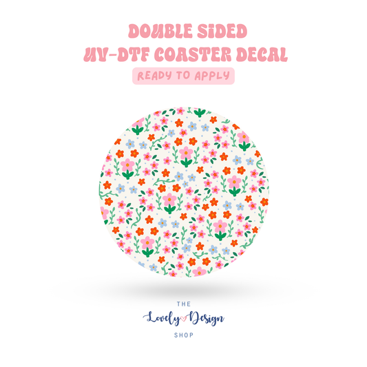 Flower Summer - UV DTF Coaster Decal - Aug 8