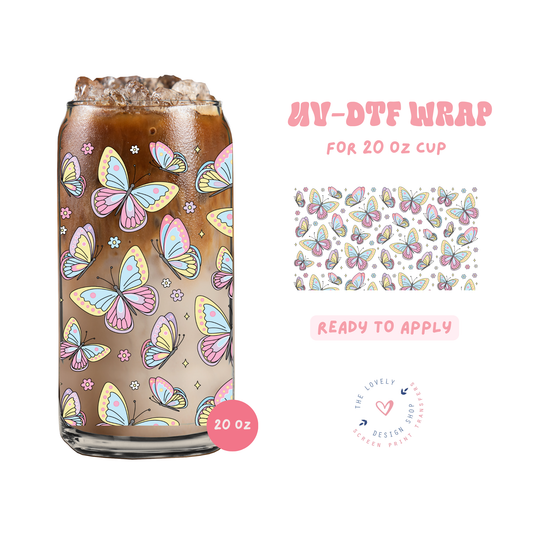 Butterflies - UV DTF 20 oz Libbey Cup Wrap - Apr 23