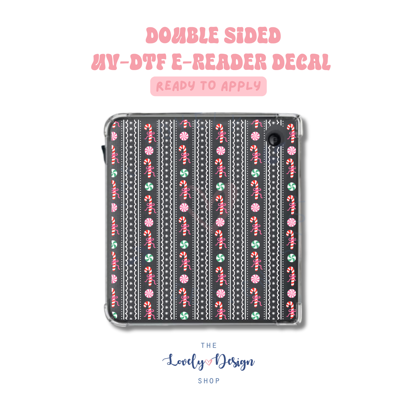 Candy Canes - UV DTF E-Reader Decal - Sep 15