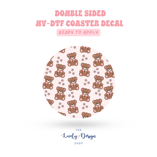 Blush Teddy - UV DTF Coaster Decal - Aug 8