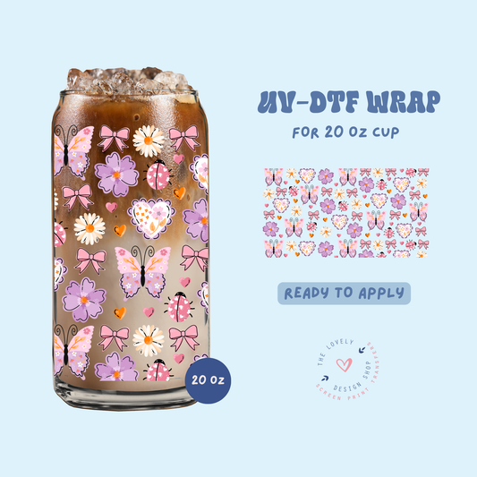 Lovely Butterfly - UV DTF 20 oz Libbey Cup Wrap - Apr 23