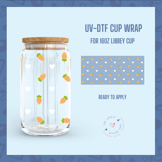 Tiny Carrots - UV DTF 16 oz Libbey Cup Wrap (Ready to Ship)