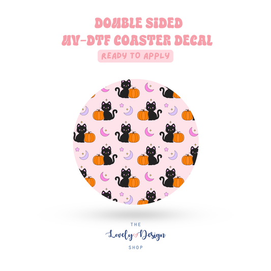 Black Cat Pumpkins - UV DTF Coaster Decal - Aug 27