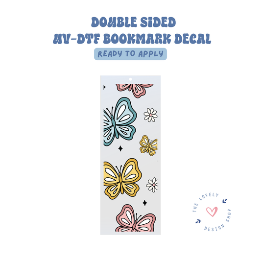 Retro Butterflies - UV DTF Bookmark Decal - Aug 27