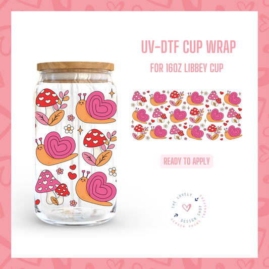 Snail Love - UV DTF 16 oz Libbey Cup Wrap - Dec 9