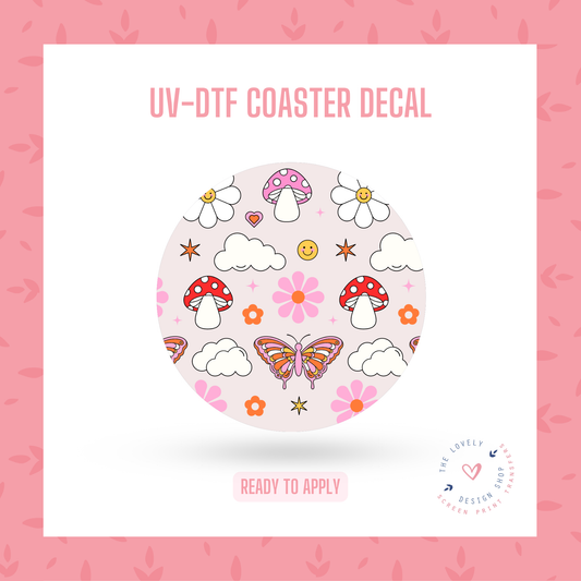 Groovy Cuties - UV DTF Coaster Decal - Aug 19