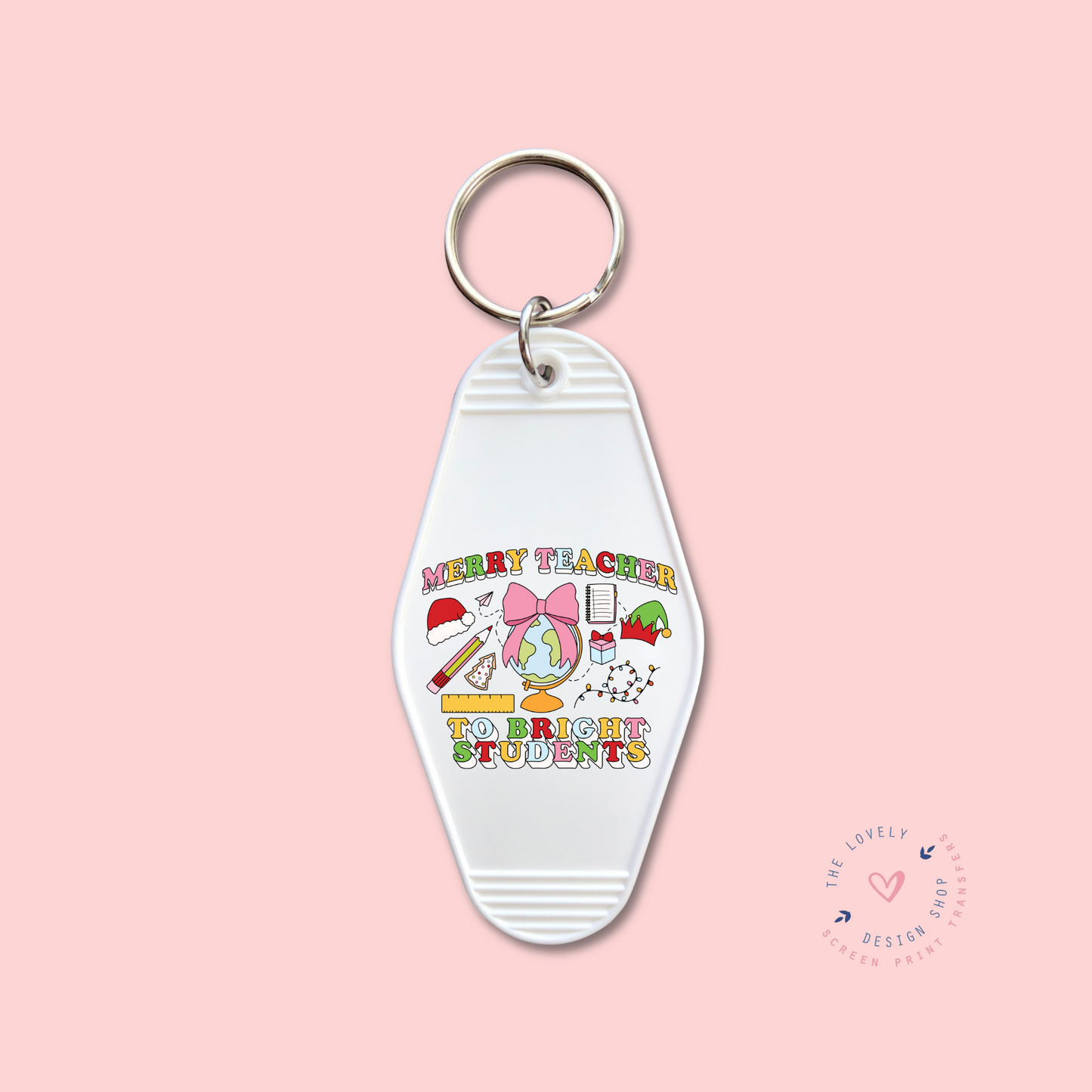 Merry Teacher -  Keychain UV DTF Decal - Oct 21
