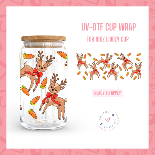 Reindeer - UV DTF 16 oz Libbey Cup Wrap - Nov 12