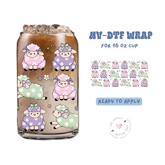 Easter Lambs - UV DTF 16 oz Libbey Cup Wrap - Feb 19