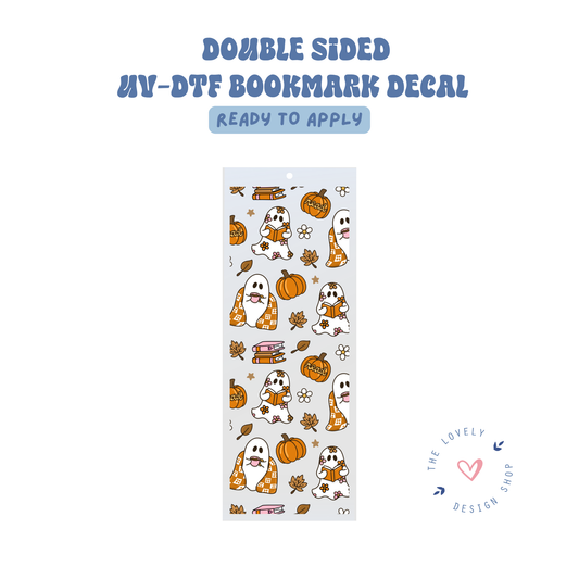 Cozy Ghosties - UV DTF Bookmark Decal - July 24