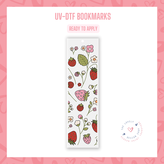 Strawberry Bloom - UV DTF Bookmark Decal - Dec 2