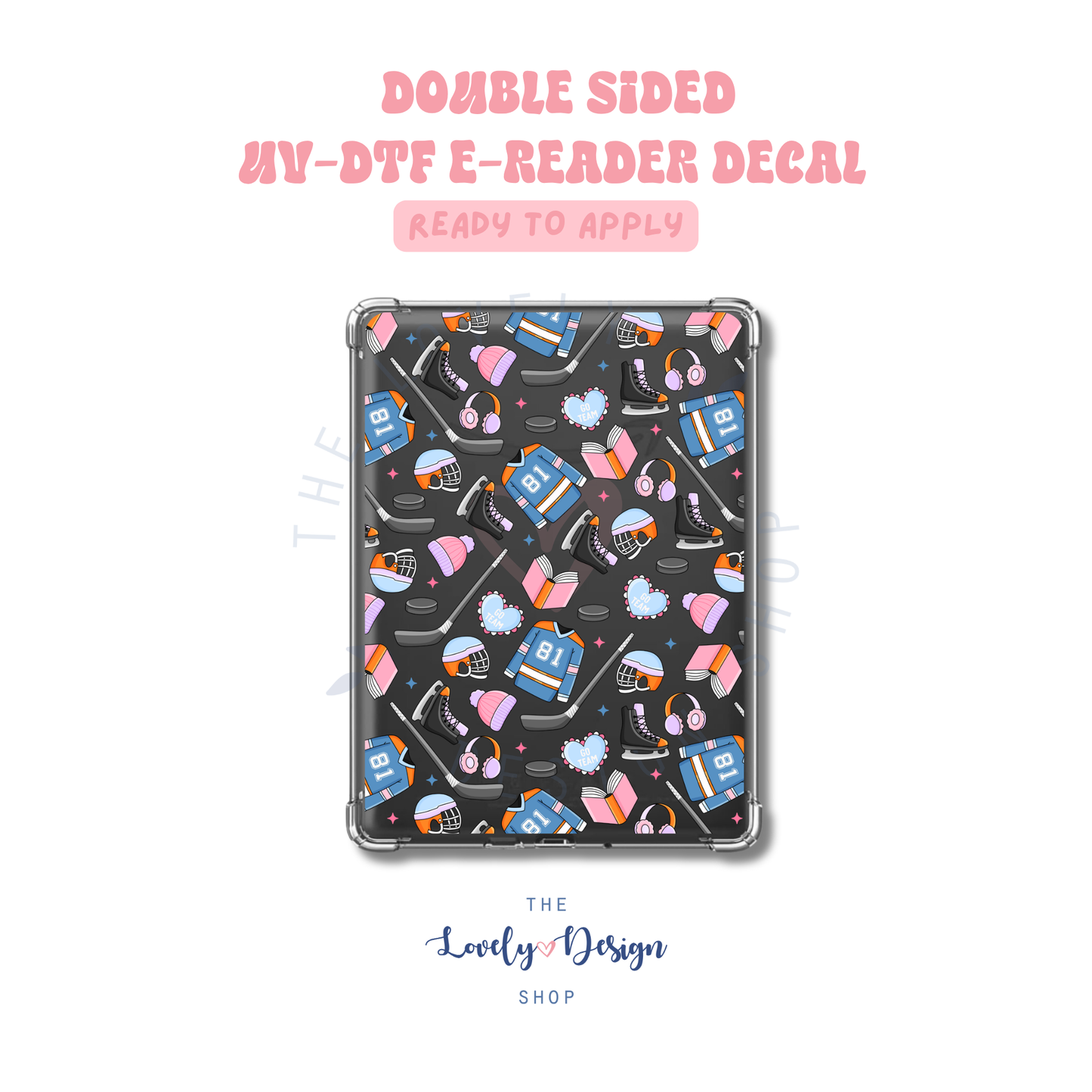 Hockey Romance - UV DTF E-Reader Decal - May 10