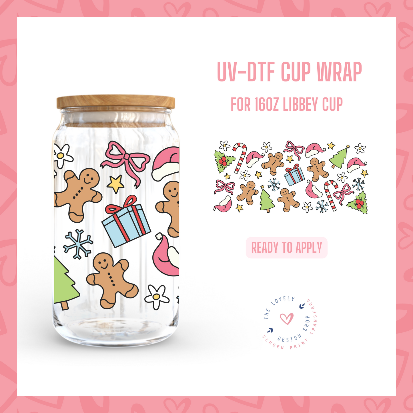 Just Christmas - UV DTF 16 oz Libbey Cup Wrap - Oct 28