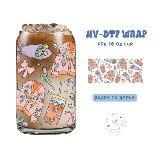 Spring Girl - UV DTF 16 oz Libbey Cup Wrap - Feb 4