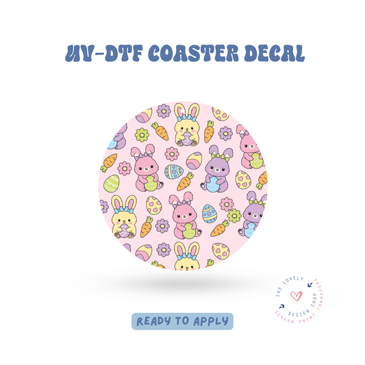 Easter Bunnies - UV DTF Coaster Decal - Feb 12