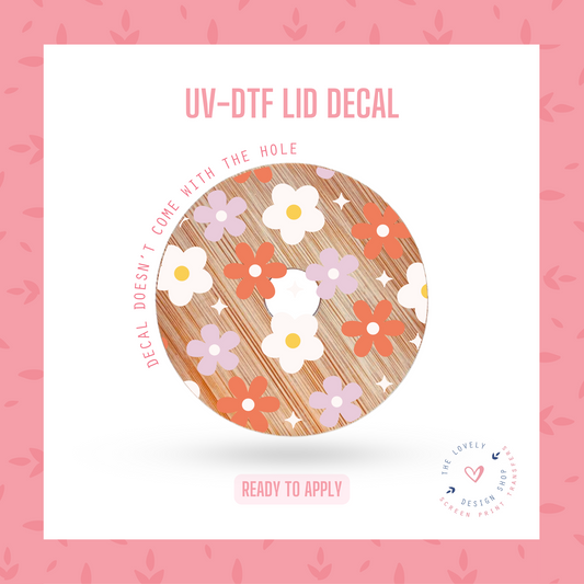 Flower Night - UV DTF Lid Decal (Ready to Ship) Apr 17