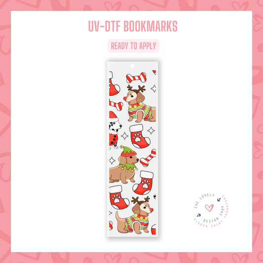 Dogs Merry And Bright - UV DTF Bookmark Decal - Oct 8