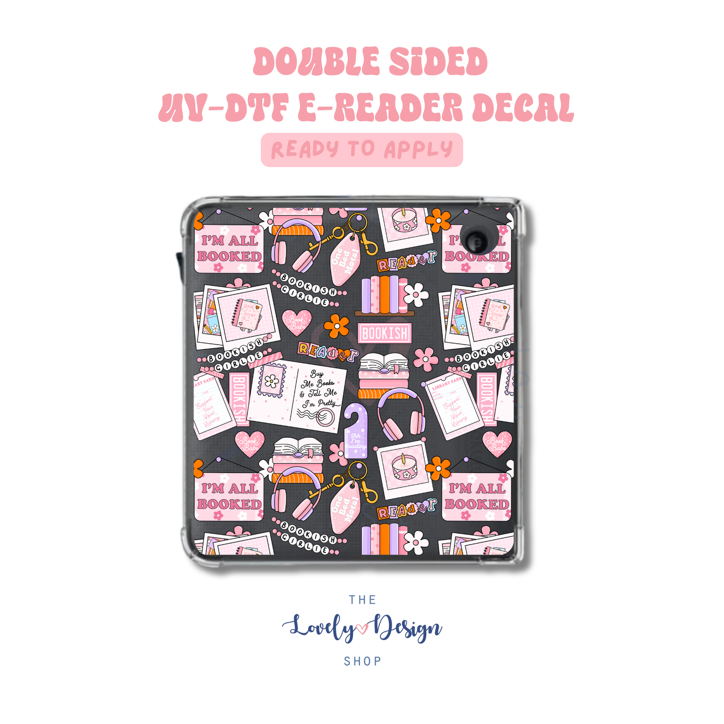 Bookish Mood Board - UV DTF E-Reader Decal - Sep 15